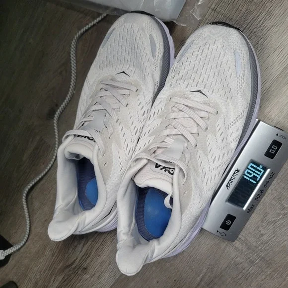 Hoka One One Clifton 8 Mens Running Shoes White Nimbus Cloud Road Trainers - Picture 10 of 10